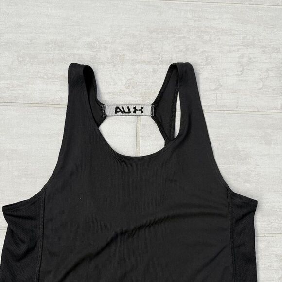 Under Armour Fly By Tank Fitted Black Quick Dry Soft Lightweight Open Back Small - Picture 2 of 6